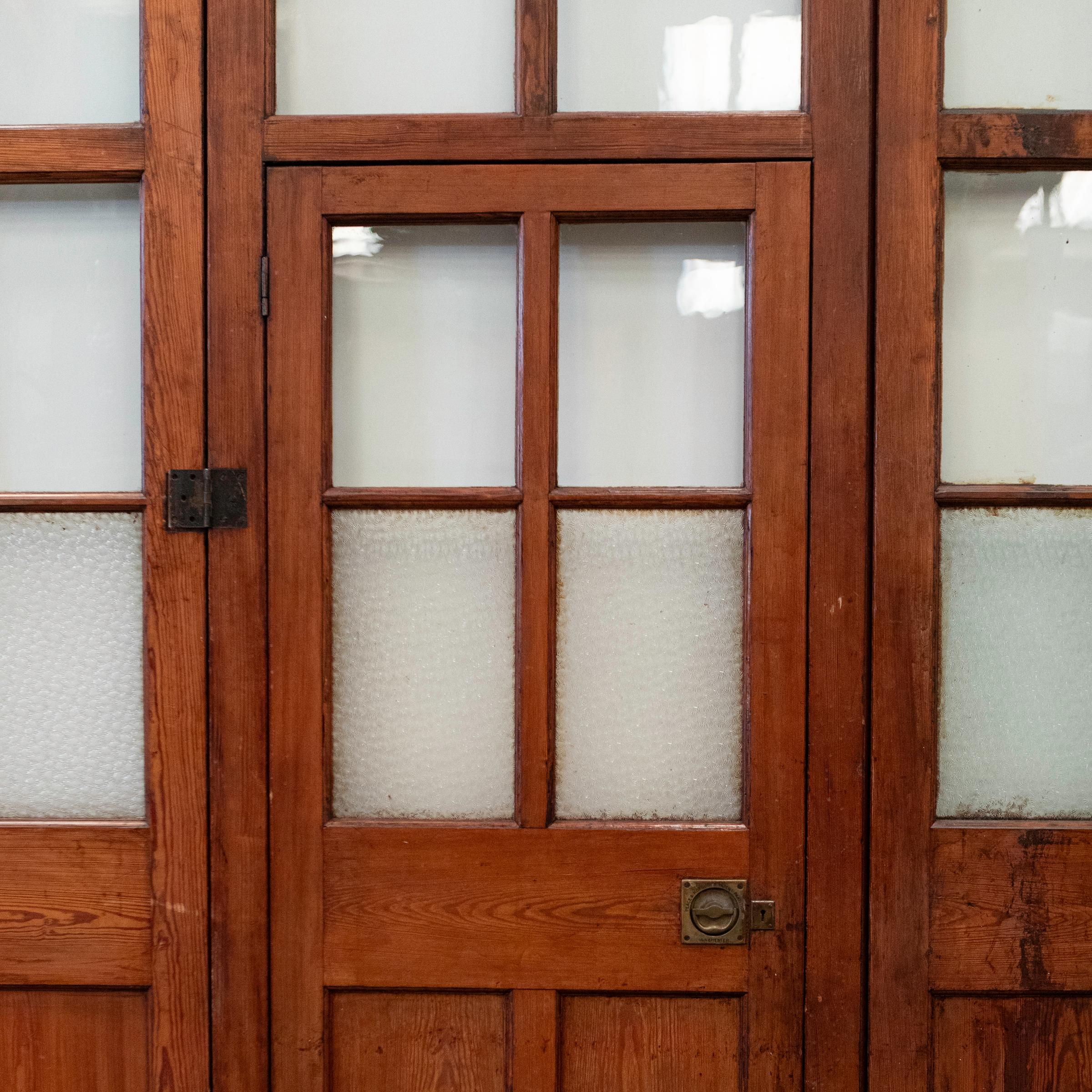 Brass Large Antique Victorian Modular Glazed Room Divider  Partition Doors For Sale