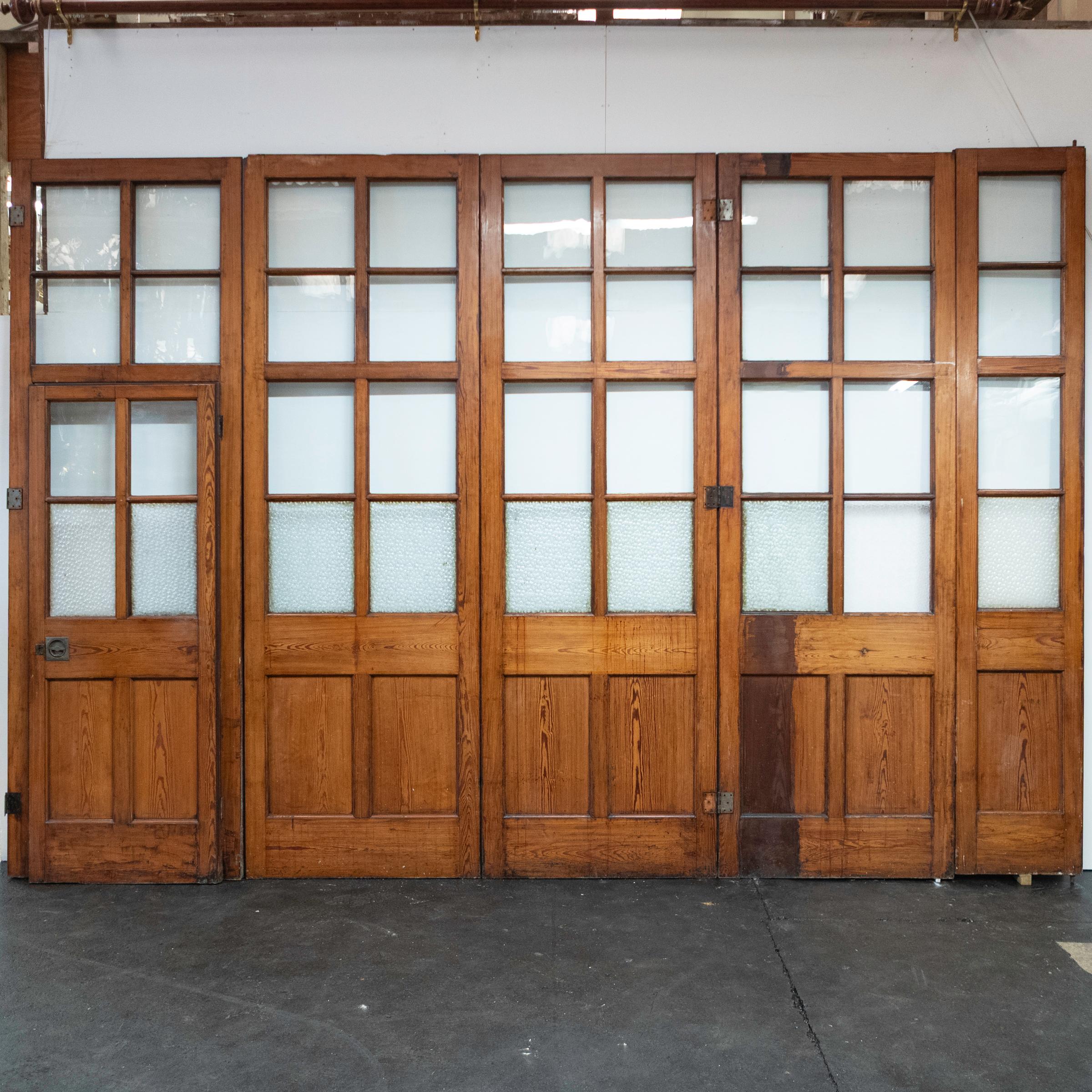 Large Antique Victorian Modular Glazed Room Divider  Partition Doors For Sale 1