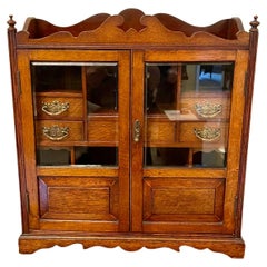 Large Antique Victorian Oak Smokers Cabinet