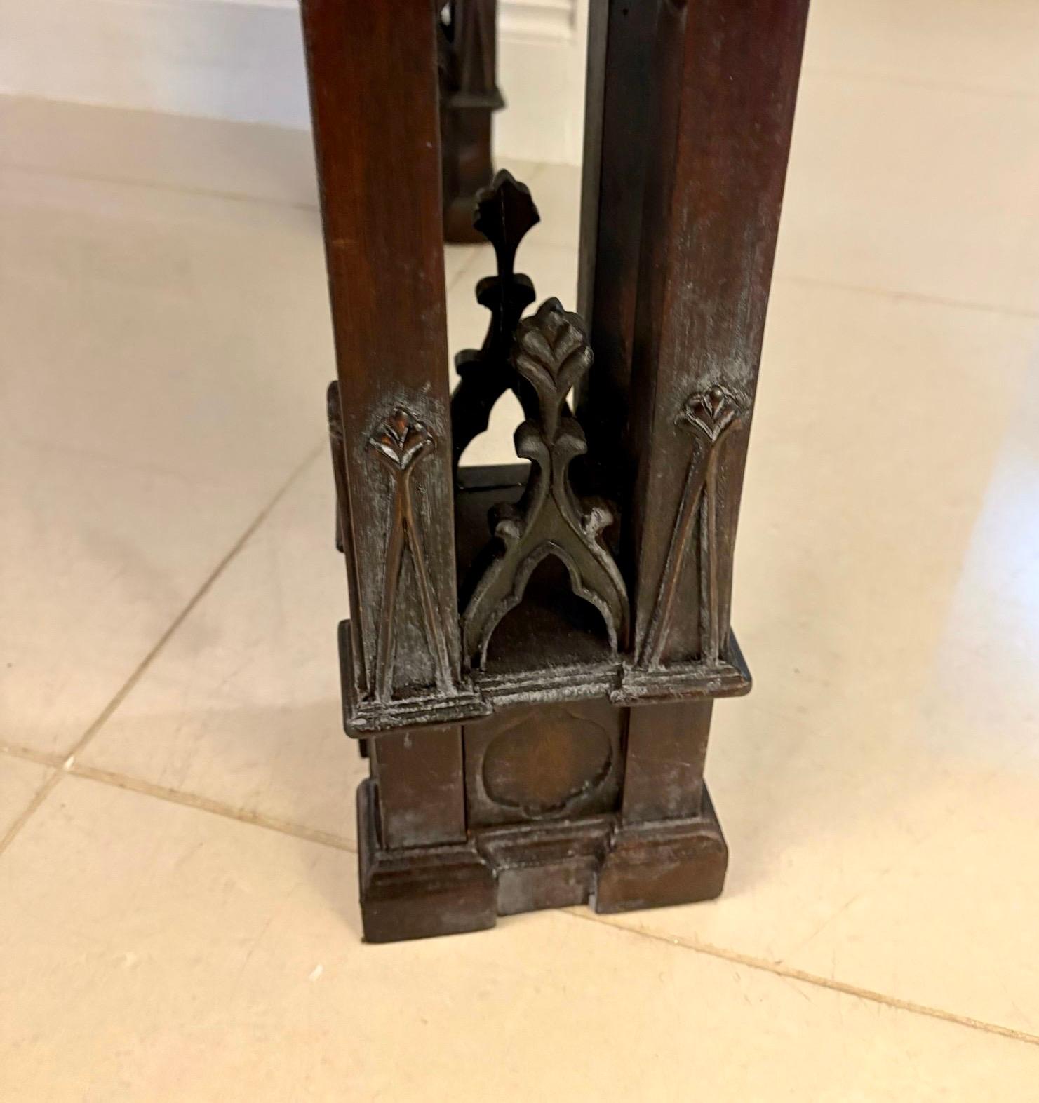 Large Antique Victorian Outstanding Quality Carved Mahogany Console Table For Sale 6