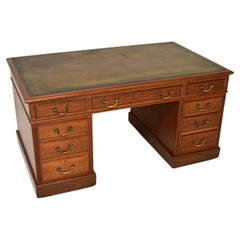 Large Antique Victorian Pedestal Desk