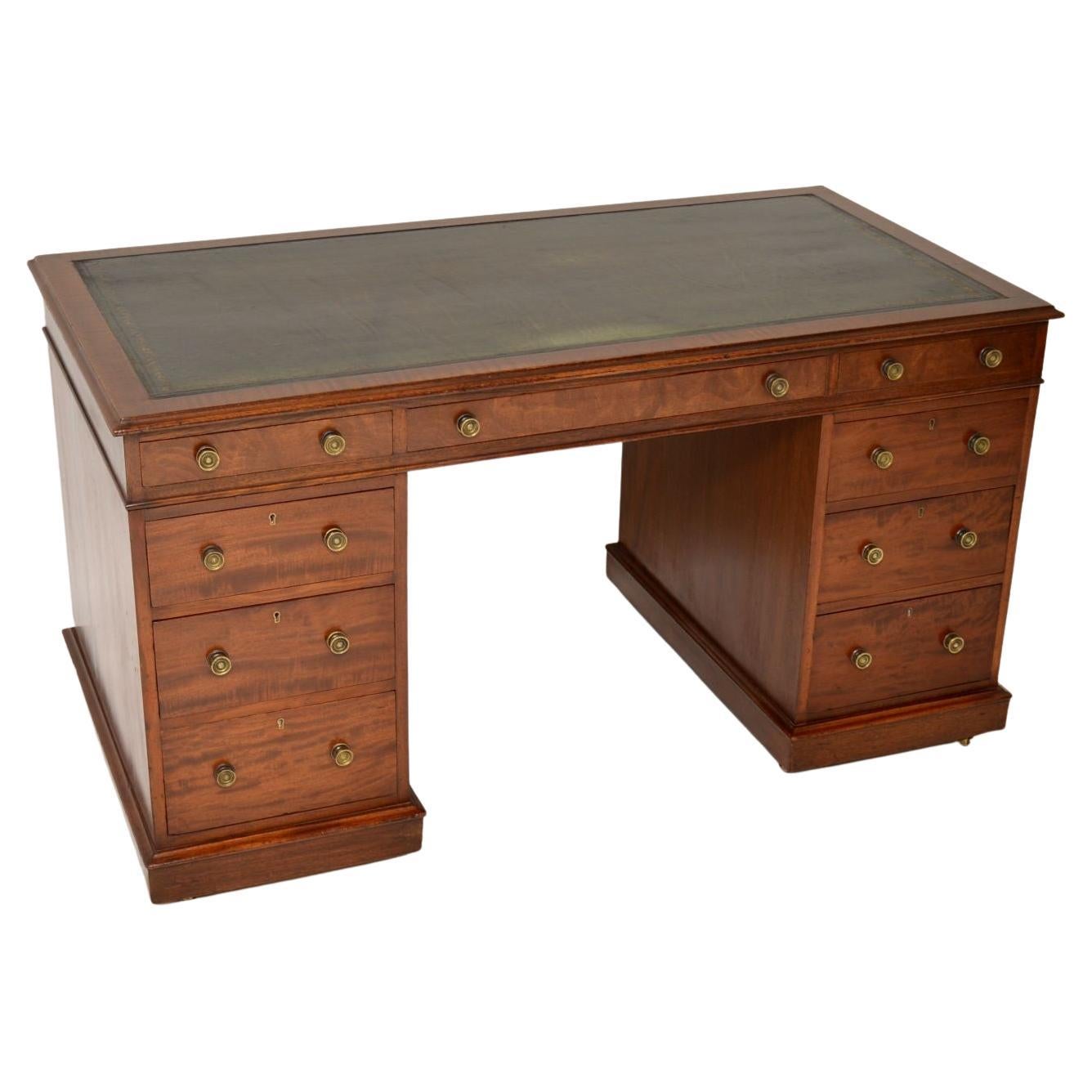 Antique Pedestal Desk For Sale at 1stDibs