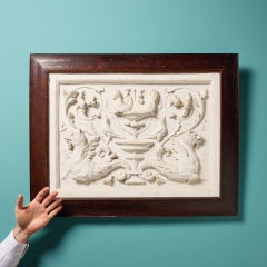 Large Antique Victorian Plaster Plaque by C E Welstead