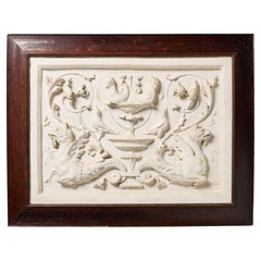 Large Antique Victorian Plaster Plaque by C E Welstead