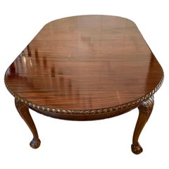 Large Antique Victorian Quality Carved Mahogany Extending Dining Table