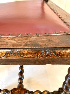 Large Antique Victorian Quality Carved Oak Armchair