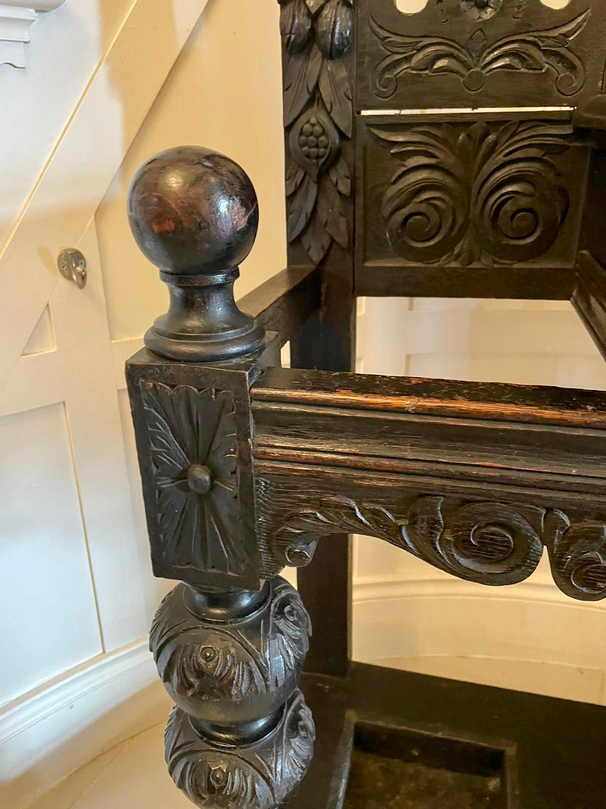 Large Antique Victorian Quality Carved Oak Hall Stand In Good Condition In Suffolk, GB