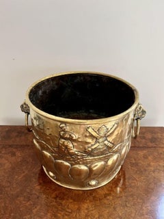 Large Antique Victorian Quality Dutch Brass Jardiniere