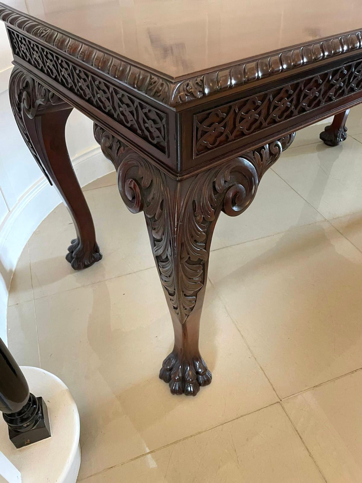 Large Antique Victorian Quality Freestanding Carved Mahogany Centre Table For Sale 4