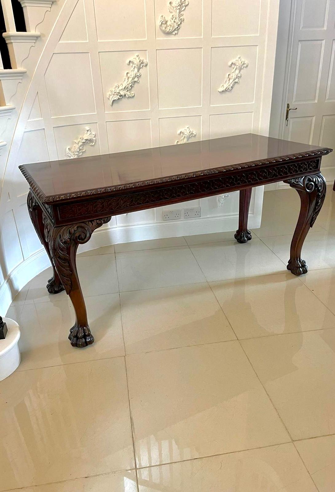 Large Antique Victorian Quality Freestanding Carved Mahogany Centre Table For Sale 5