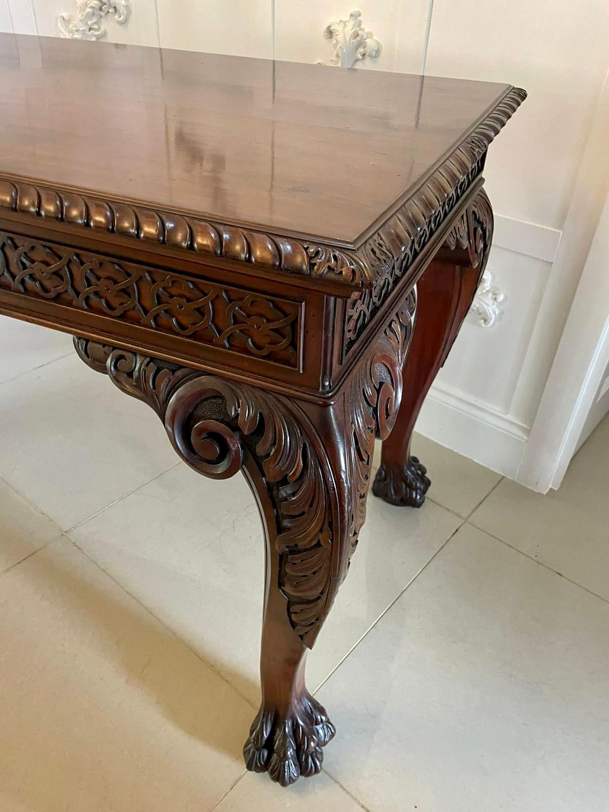 Other Large Antique Victorian Quality Freestanding Carved Mahogany Centre Table For Sale