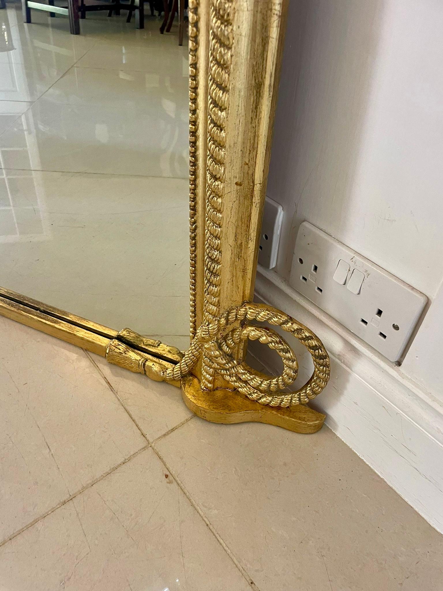 Other Large Antique Victorian Quality Gilded Overmantle Mirror