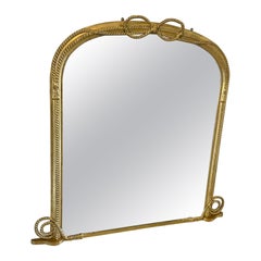 Large Antique Victorian Quality Gilded Overmantle Mirror