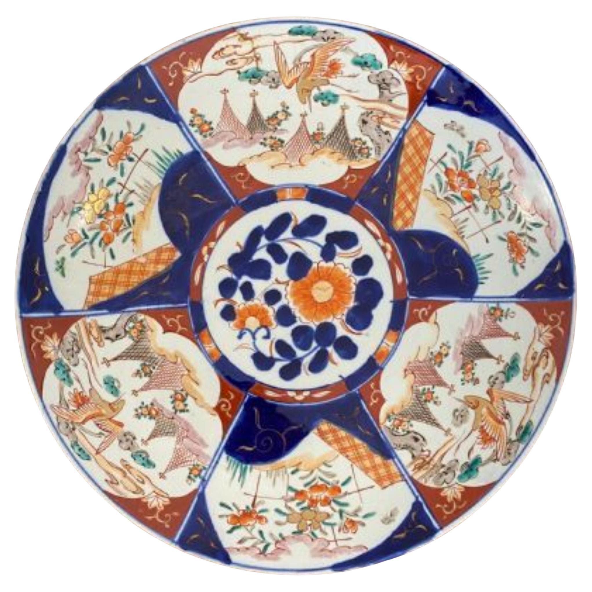 Large Antique Victorian Quality Japanese Imari Plate For Sale