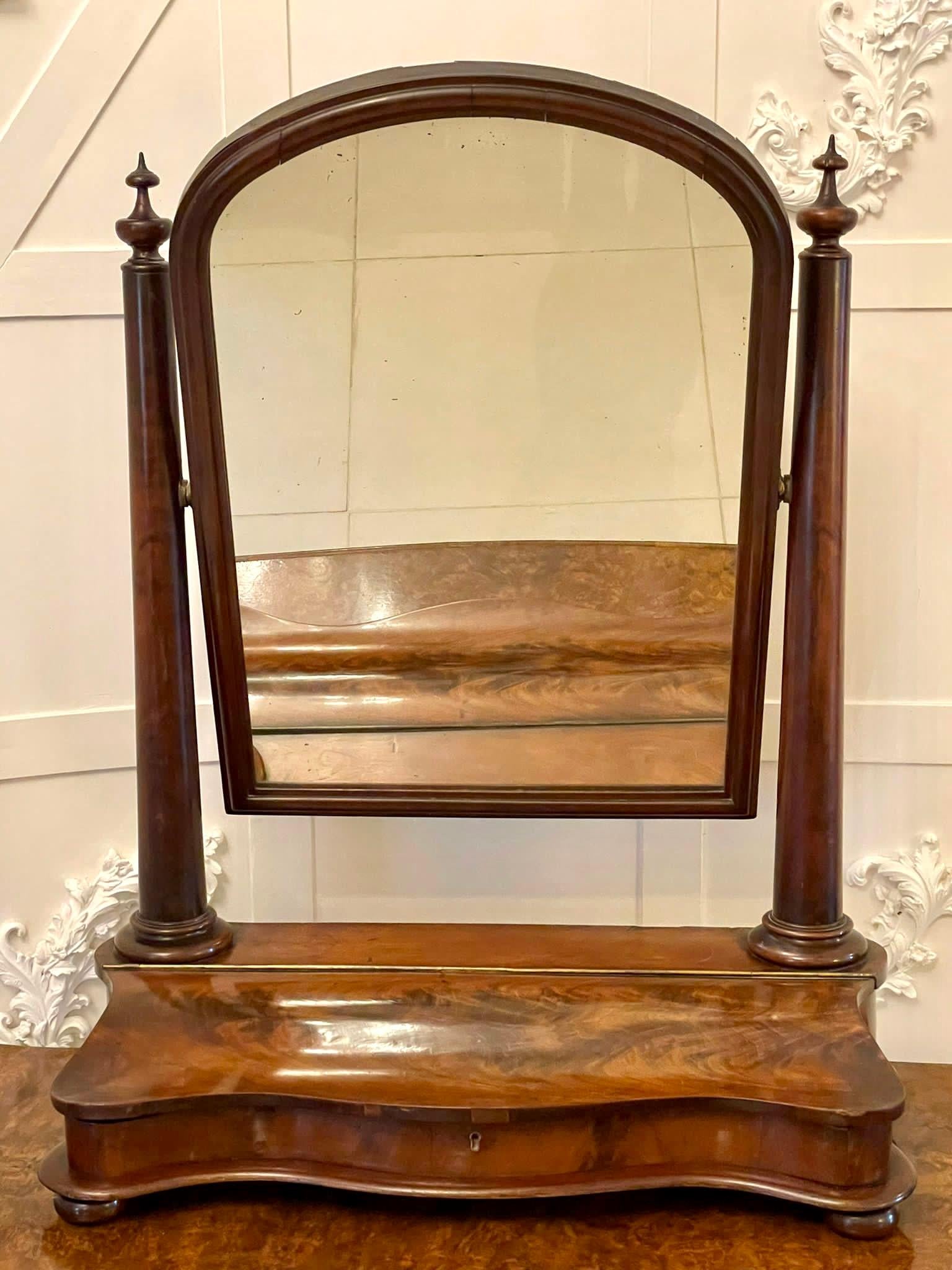 Große antike viktorianische Qualität Mahagoni Frisiertisch Spiegel  (Englisch) im Angebot