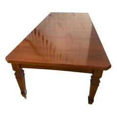 Large Antique Victorian Quality Mahogany Inlaid Extending Dining Table