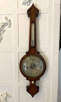 Large Antique Victorian Quality Rosewood Banjo Barometer