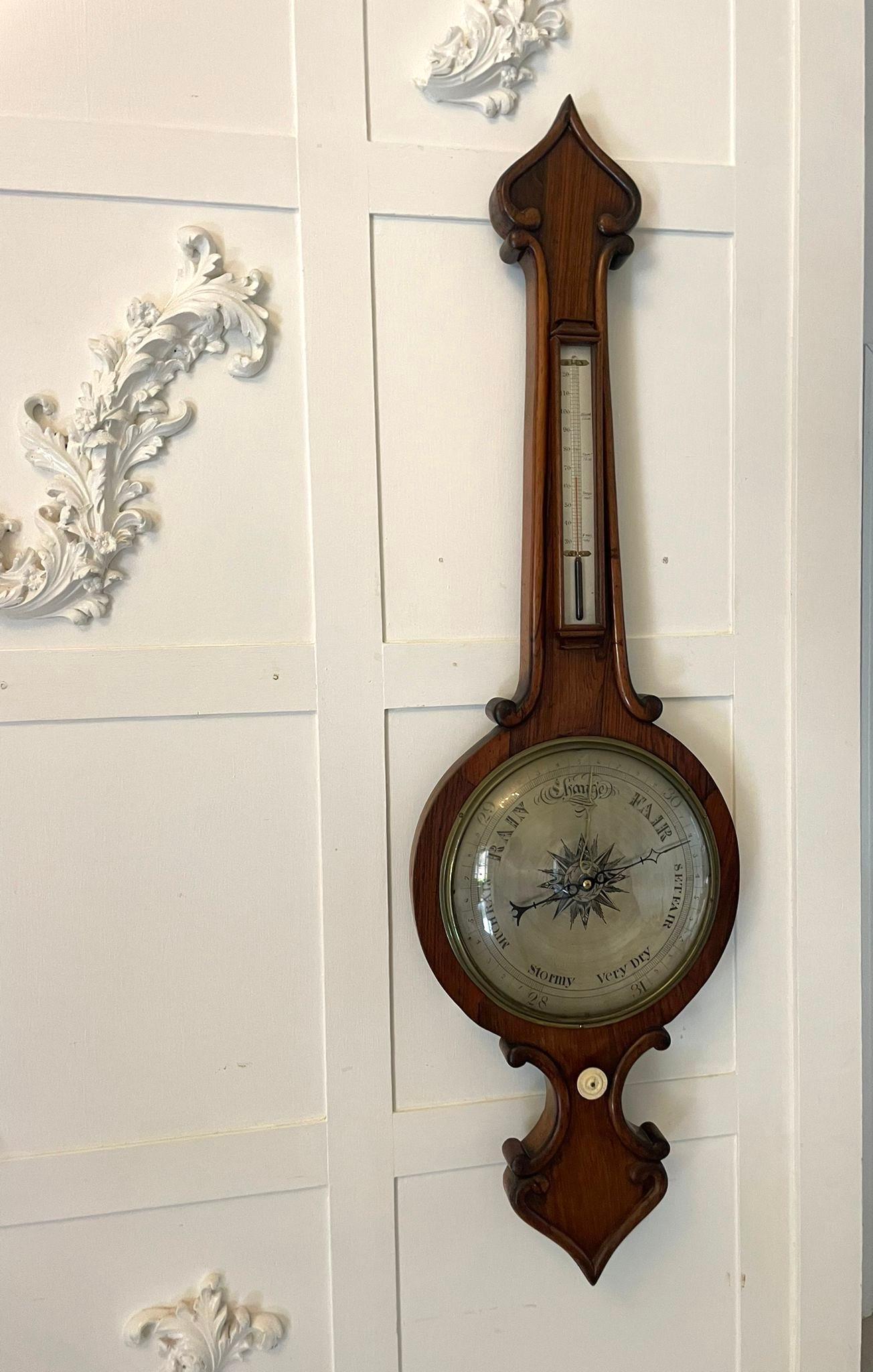 Other Large Antique Victorian Quality Rosewood Banjo Barometer For Sale