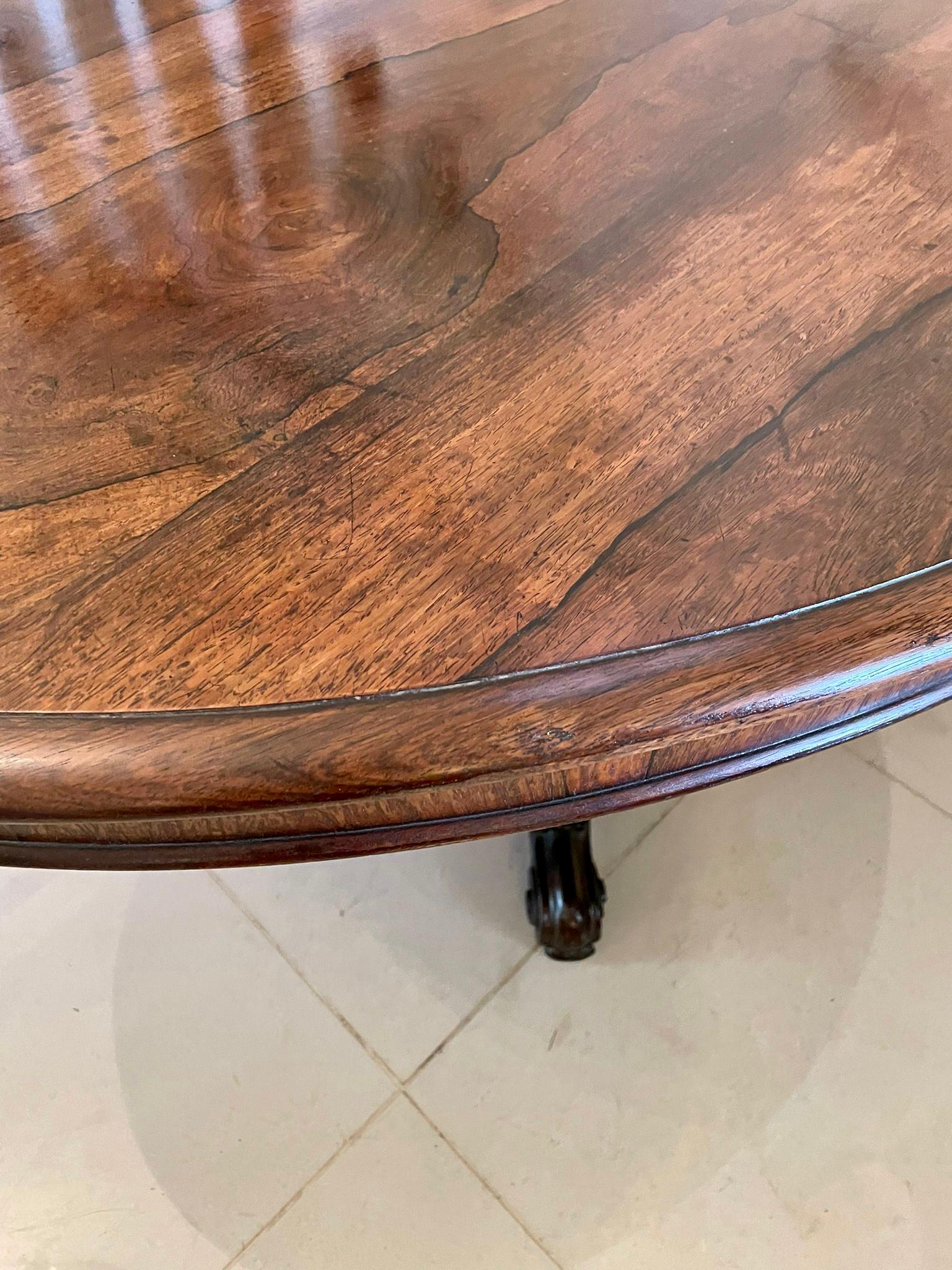 Large Antique Victorian Quality Rosewood Oval Centre Table For Sale 5