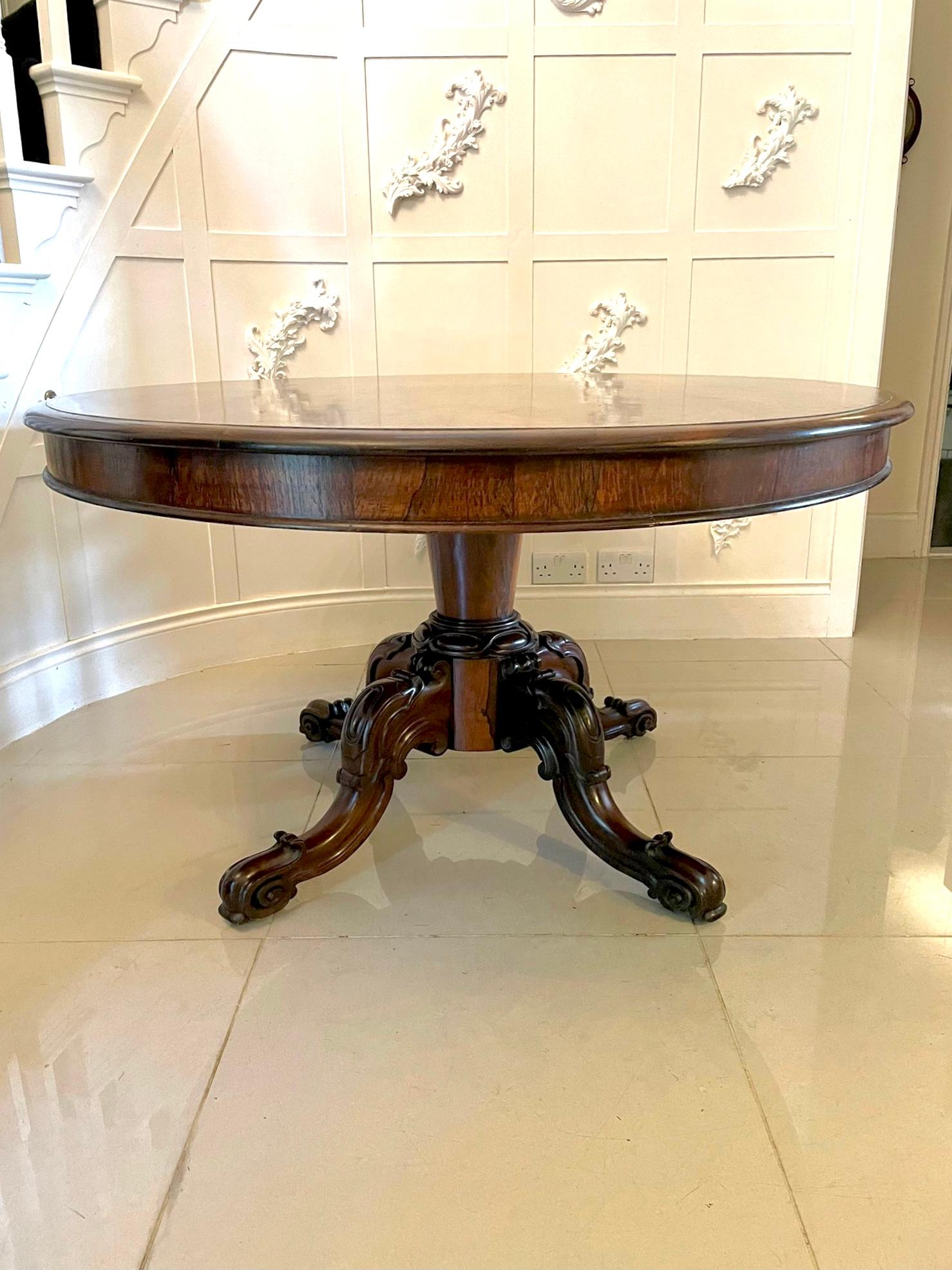 Edwardian Large Antique Victorian Quality Rosewood Oval Centre Table