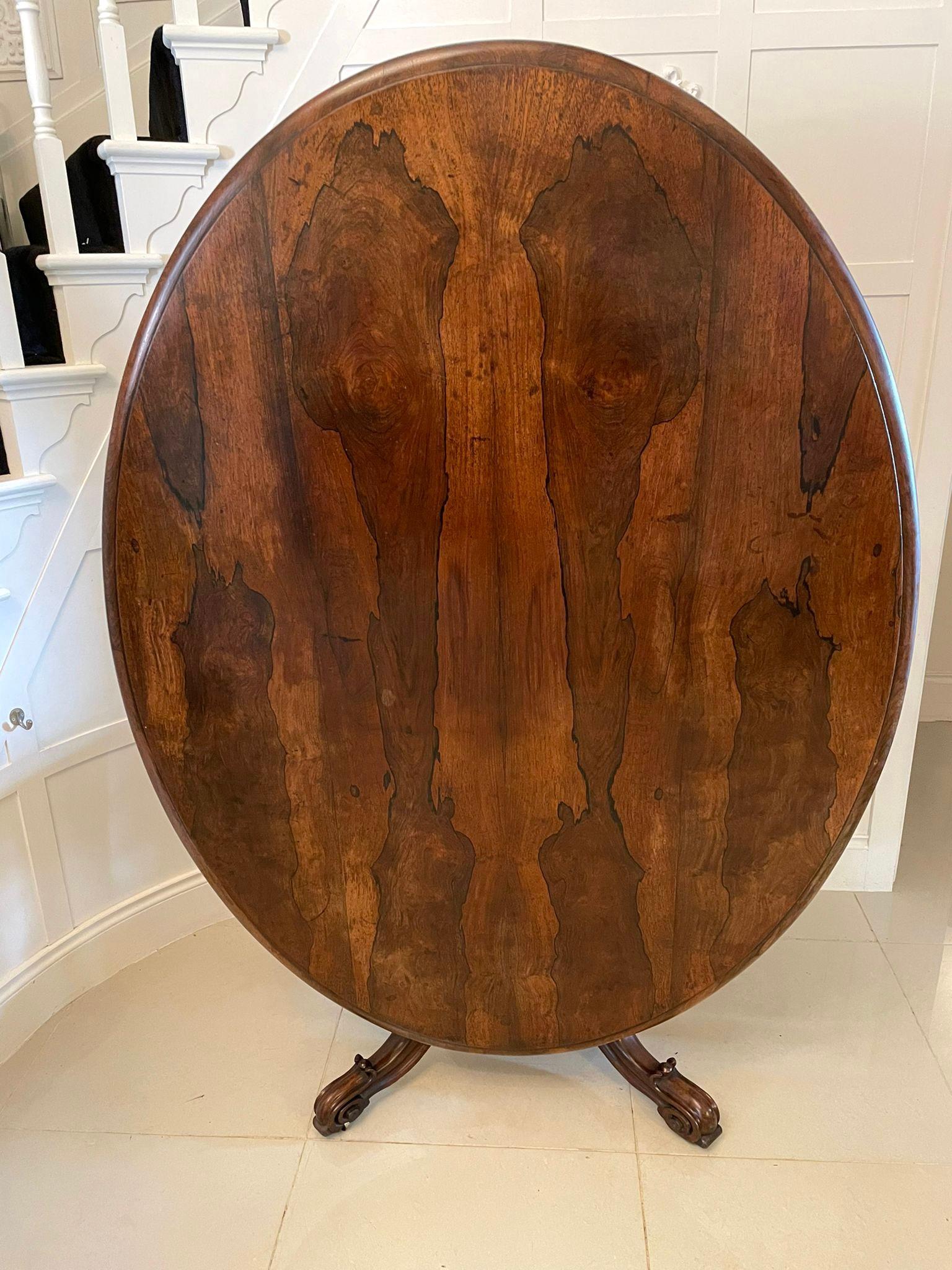 Other Large Antique Victorian Quality Rosewood Oval Centre Table