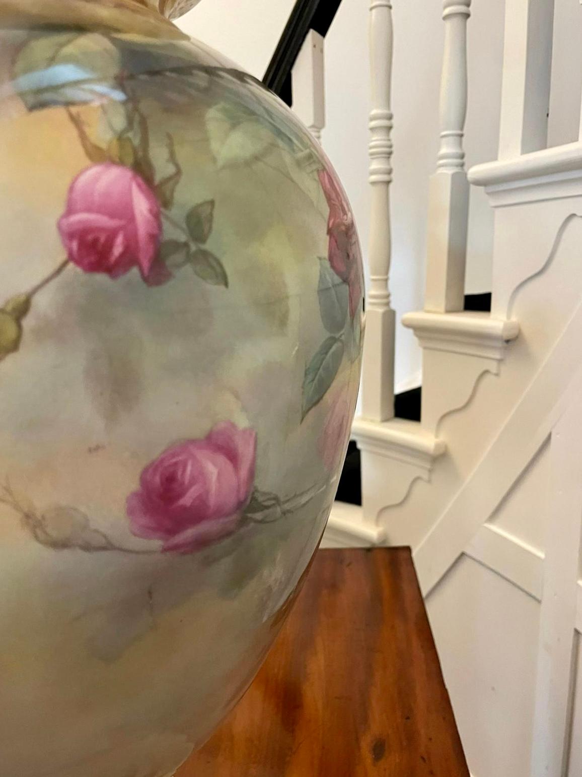 Large Antique Victorian Quality Royal Crown Devon Lidded Vase For Sale 1