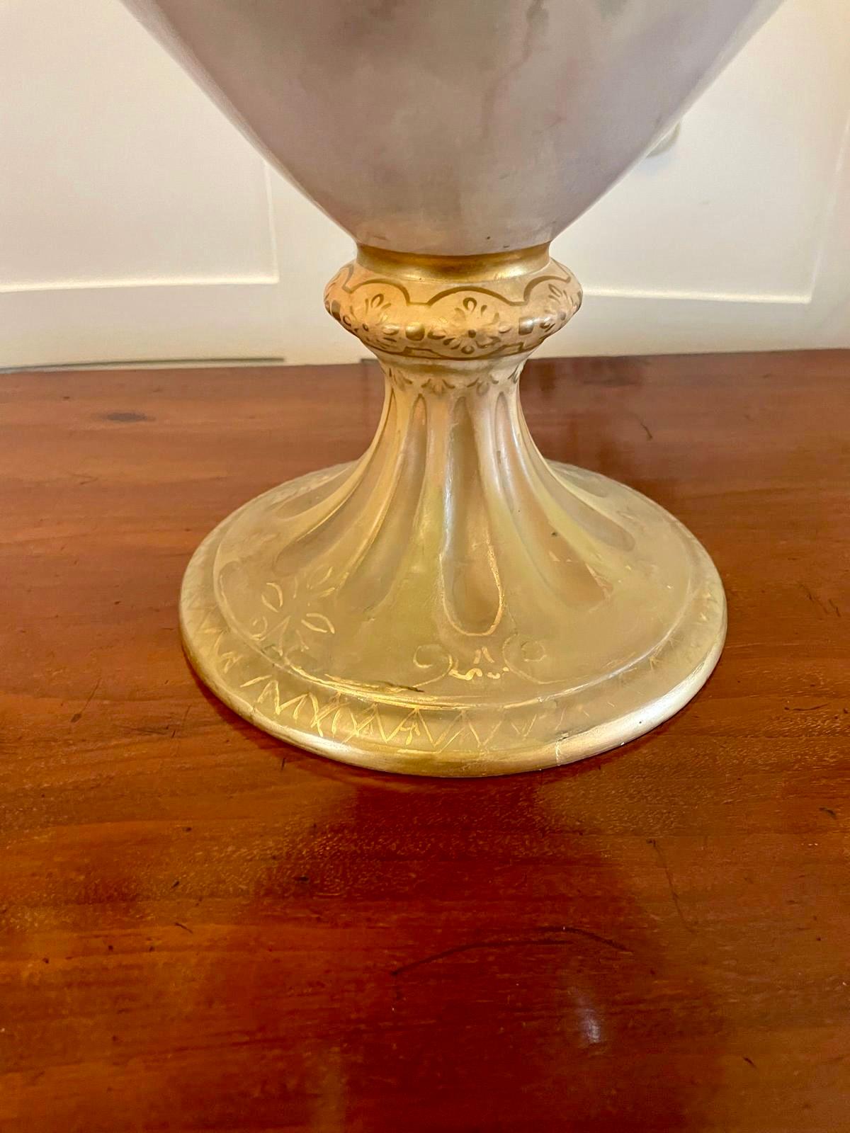 Large Antique Victorian Quality Royal Crown Devon Lidded Vase For Sale 3