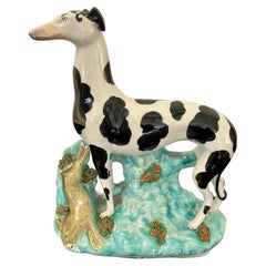 Large Antique Victorian Quality Staffordshire Greyhound
