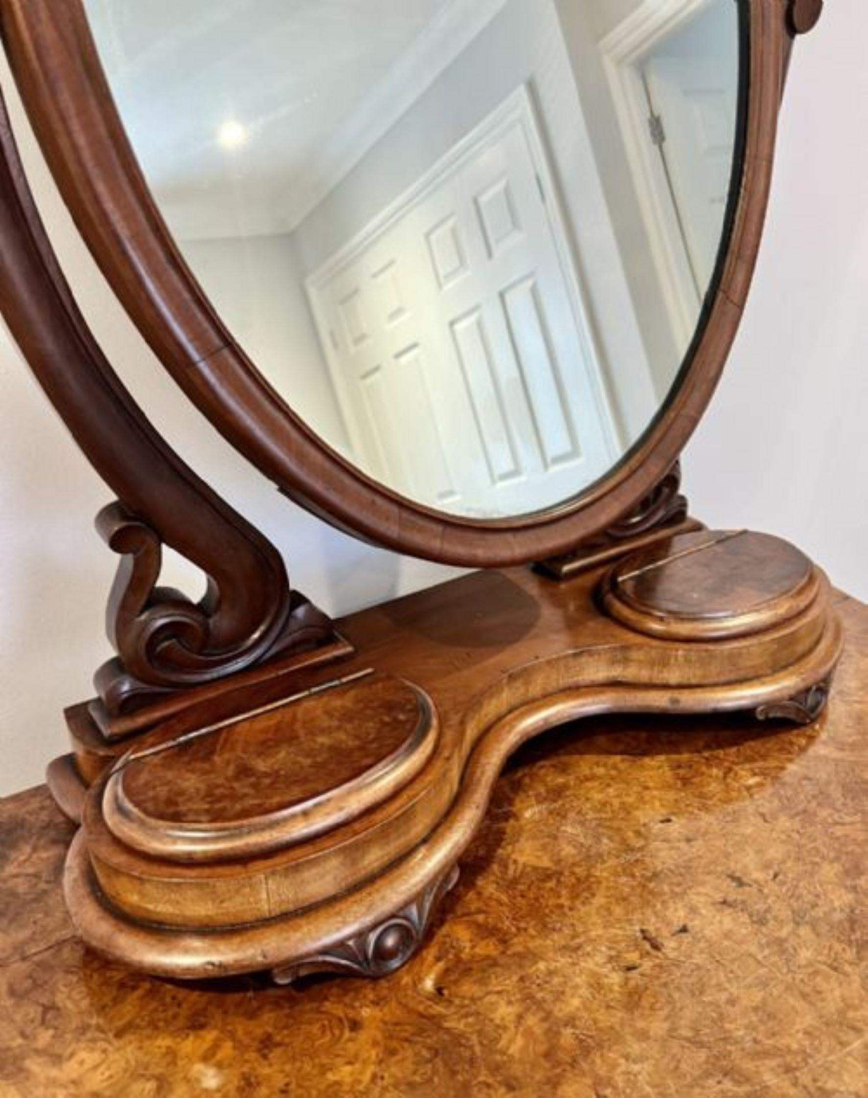 19th Century Large antique Victorian quality walnut dressing mirror  For Sale