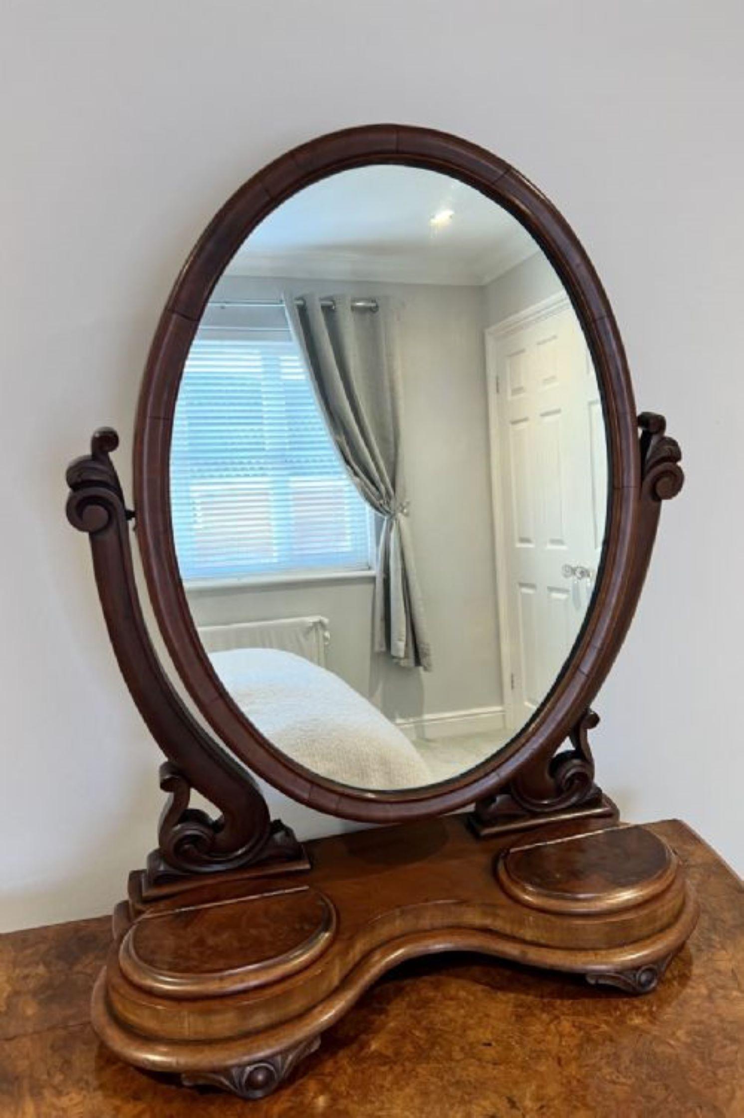 Large antique Victorian quality walnut dressing mirror  For Sale 1