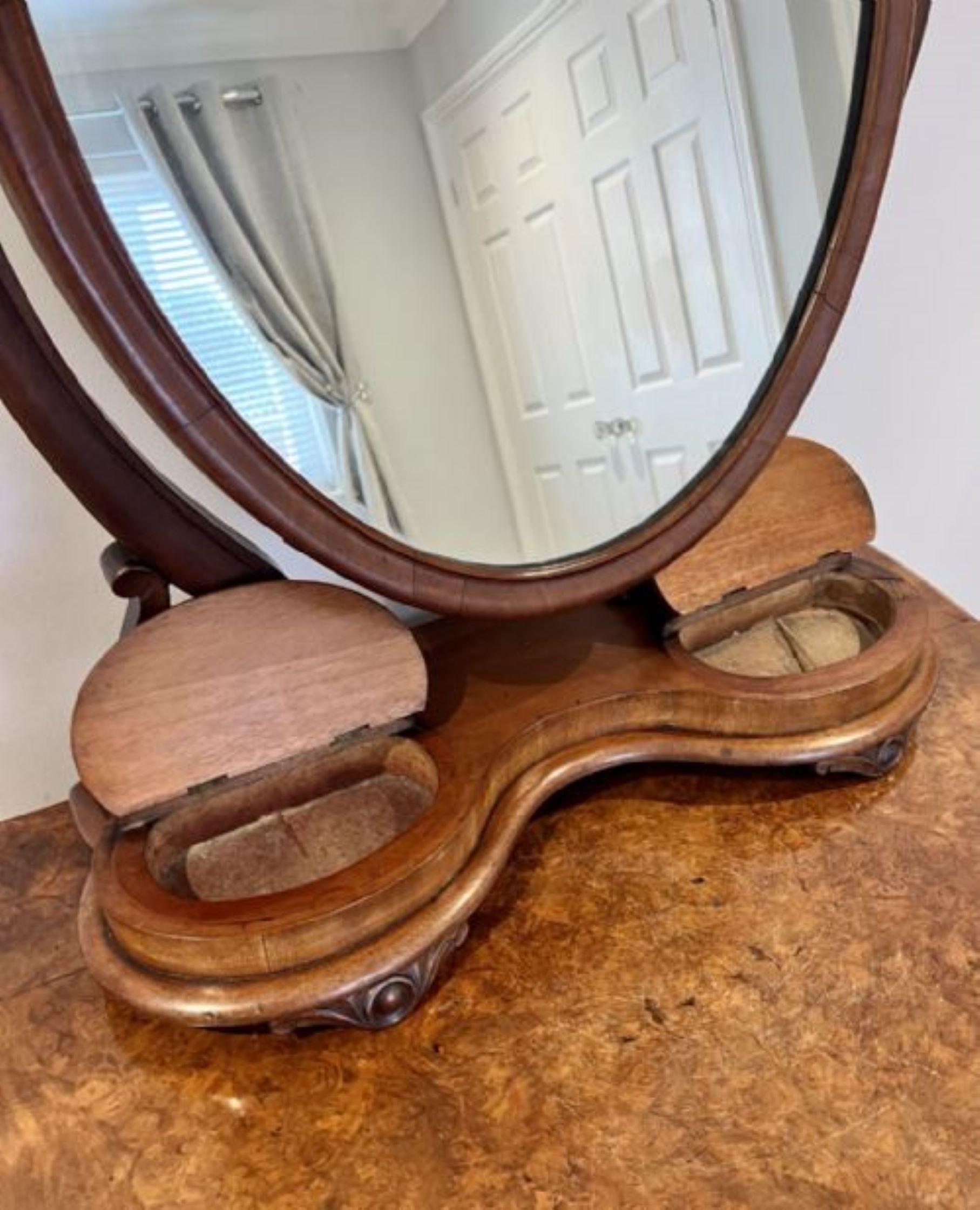 Large antique Victorian quality walnut dressing mirror  For Sale 2