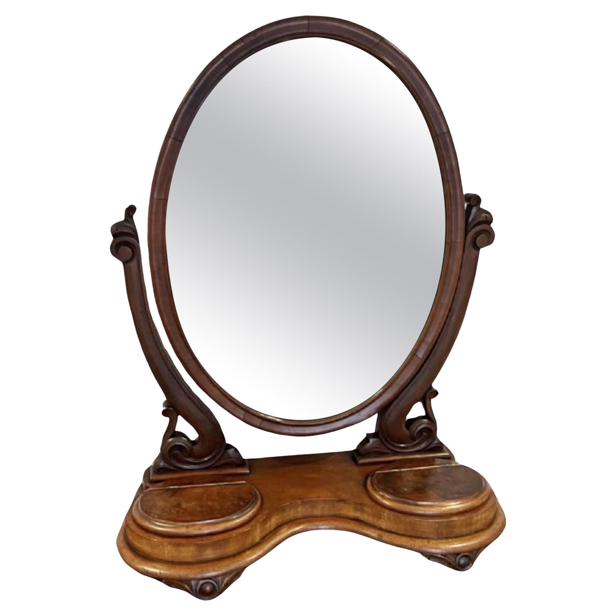 Large antique Victorian quality walnut dressing mirror