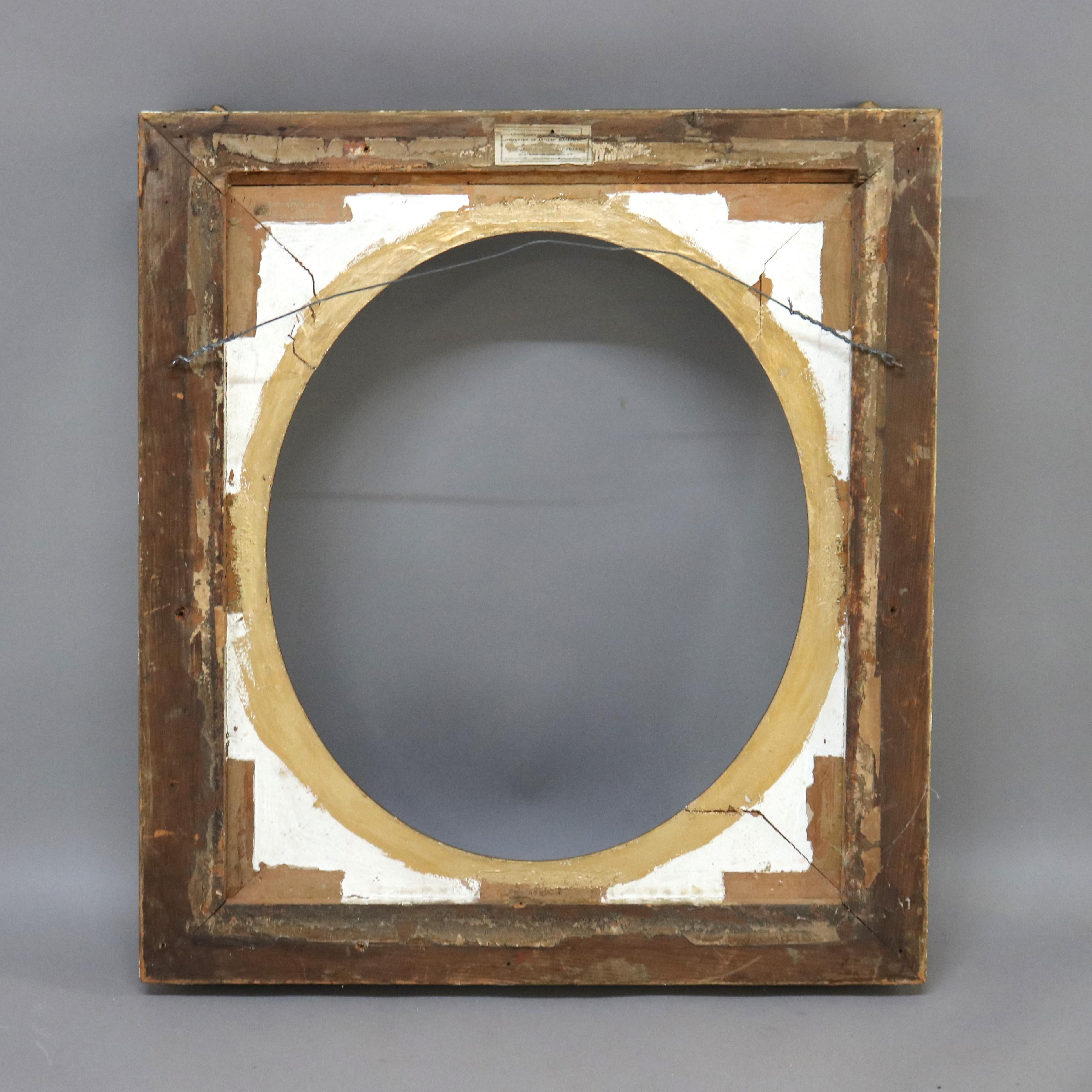 Large Antique Victorian Rococo Carved Gilt Wood Frame C1880 For Sale 2
