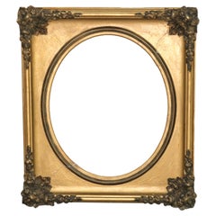 Large Antique Victorian Rococo Carved Gilt Wood Frame C1880