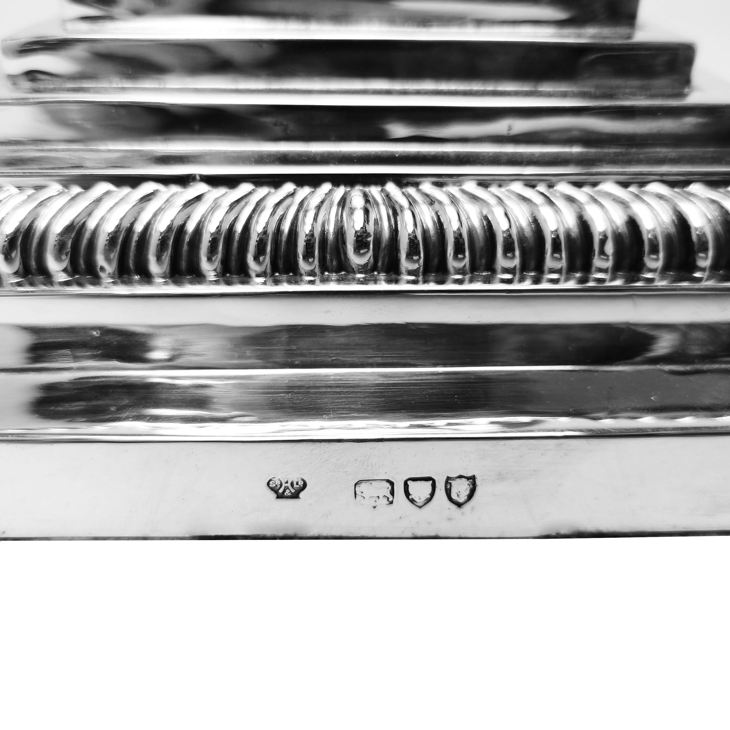 Large Antique Victorian Silver 7 Light Candelabra 1895 Corinthian Candlestick For Sale 2