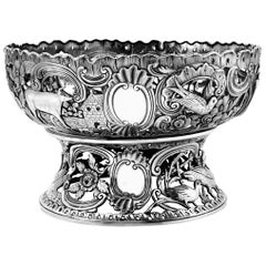 Large Antique Victorian Silver Dish Ring and Bowl 1900 Georgian Irish Style