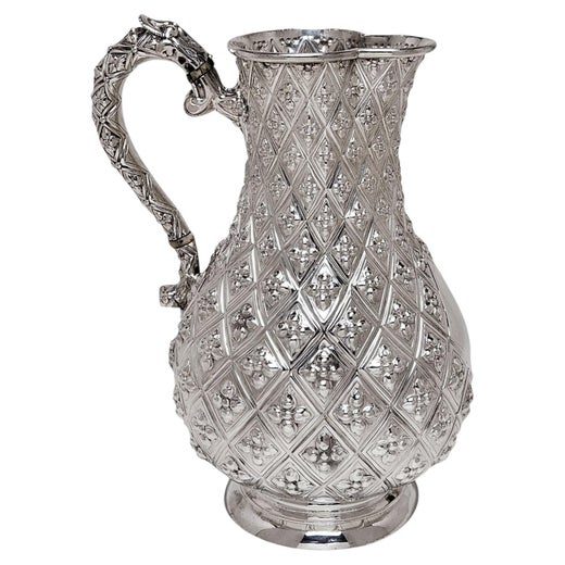Large Antique Victorian Silver Jug London 1862 Hot Water, Beer, Water, Cocktails