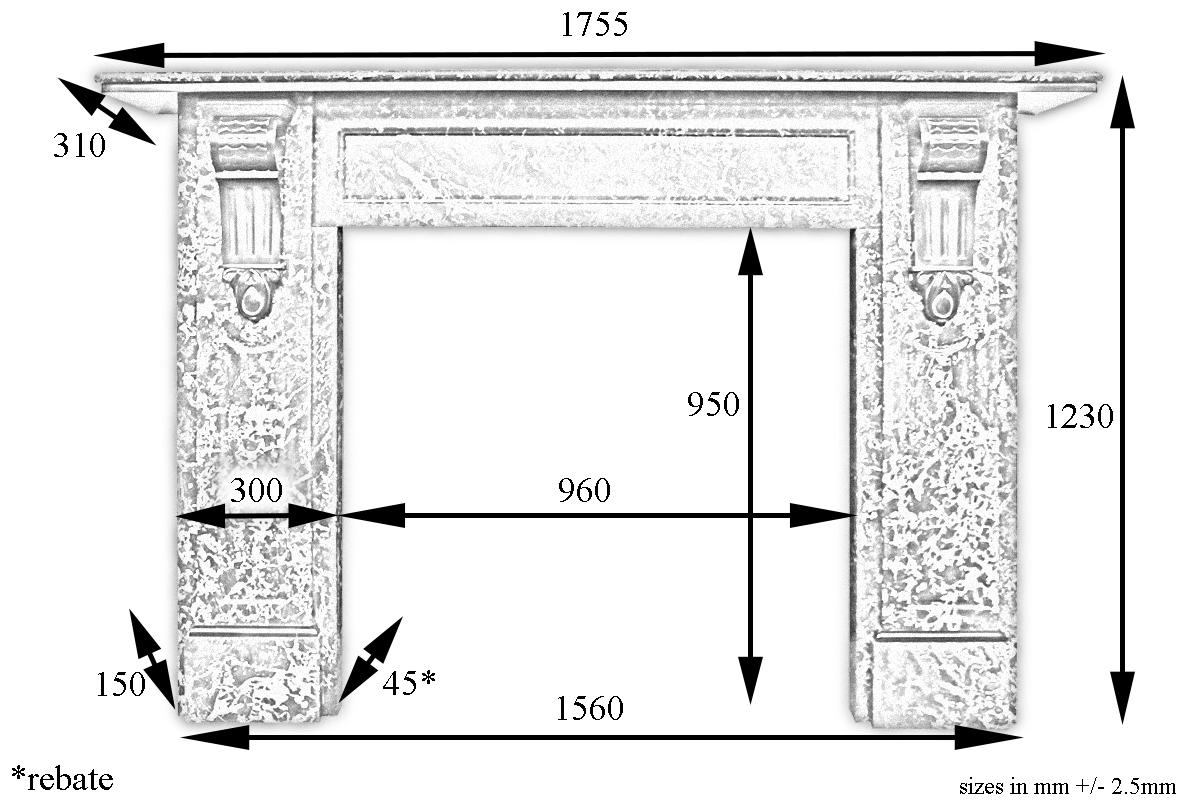 English Large Antique Victorian St Anne Marble Fireplace Surround