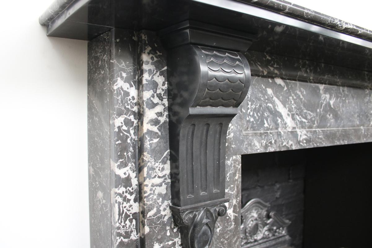 19th Century Large Antique Victorian St Anne Marble Fireplace Surround