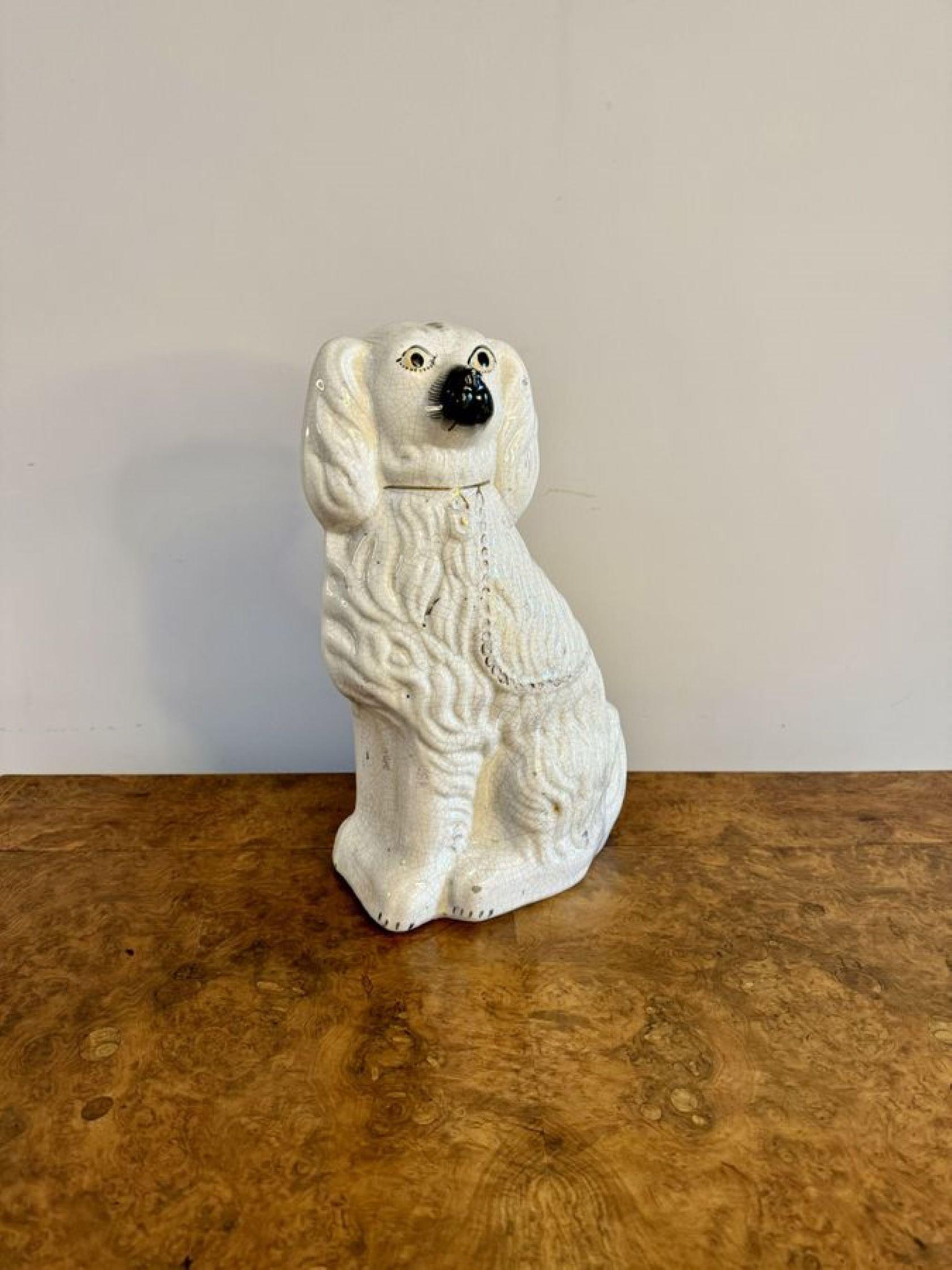 Early Victorian Large antique Victorian Staffordshire dog  For Sale