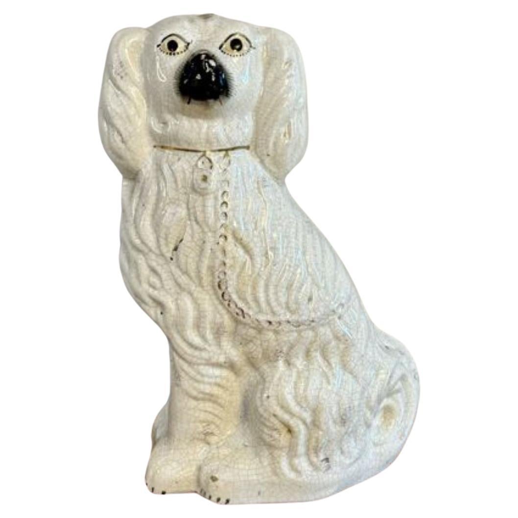 Large antique Victorian Staffordshire dog 