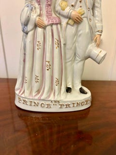 Large Antique Victorian Staffordshire Royal Portrait Flatback Figure