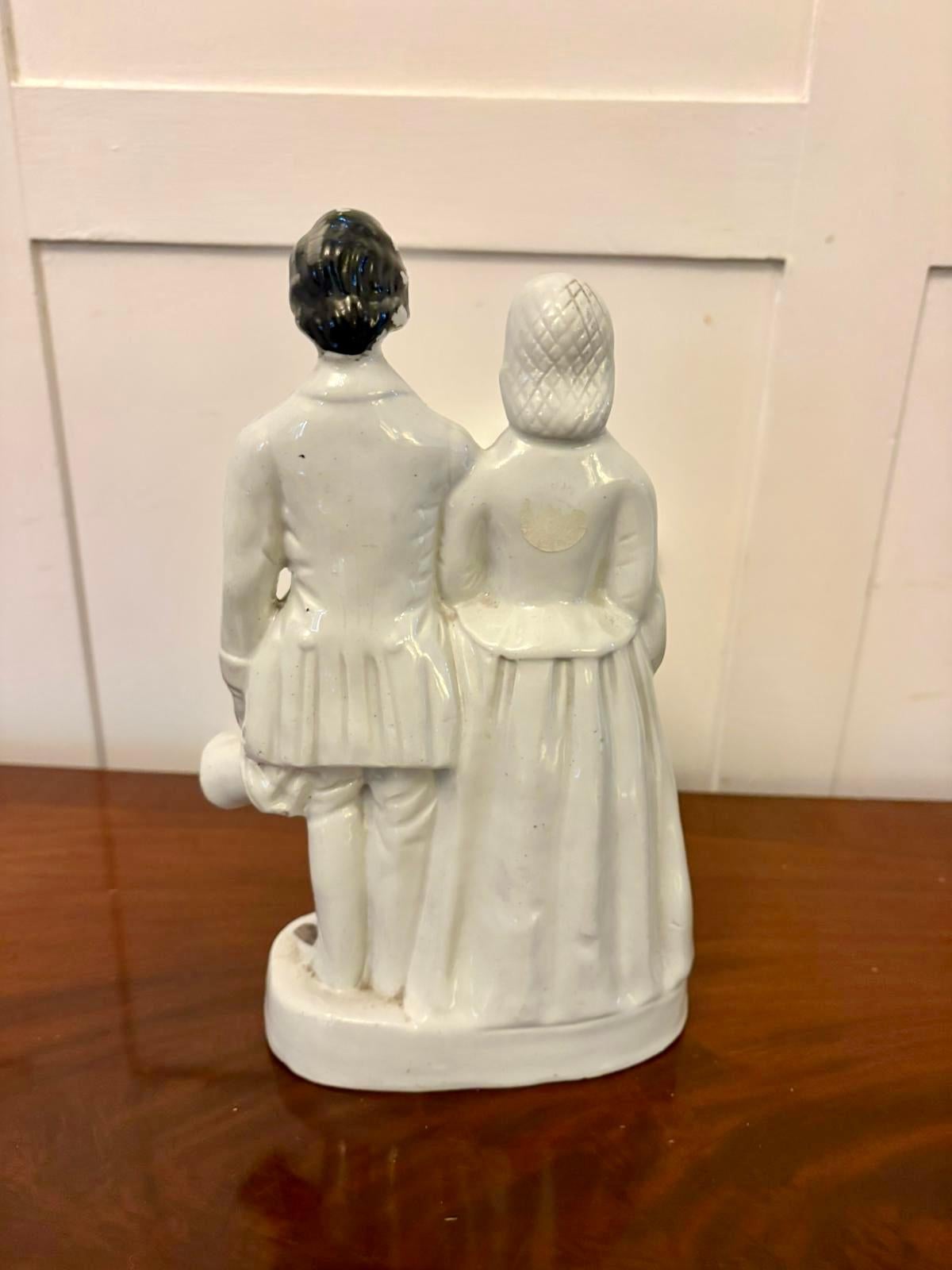 English Large Antique Victorian Staffordshire Royal Portrait Flatback Figure For Sale