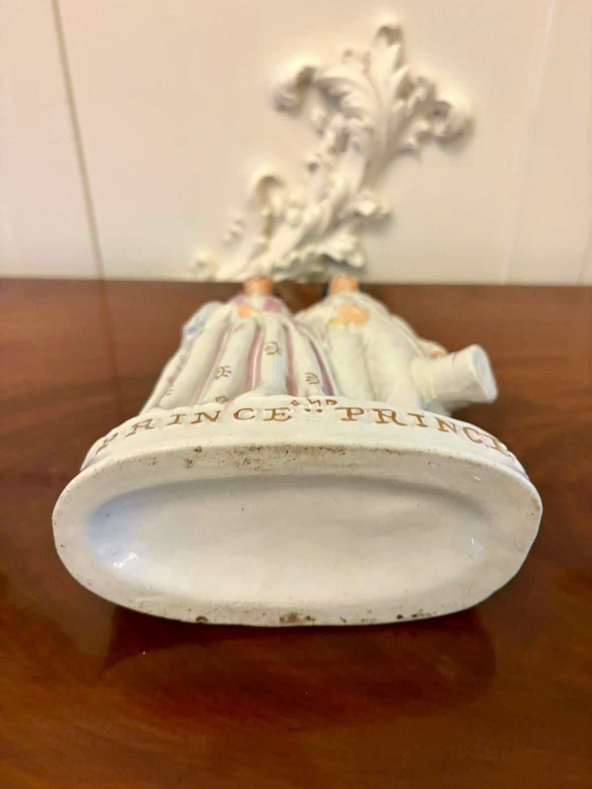 19th Century Large Antique Victorian Staffordshire Royal Portrait Flatback Figure For Sale