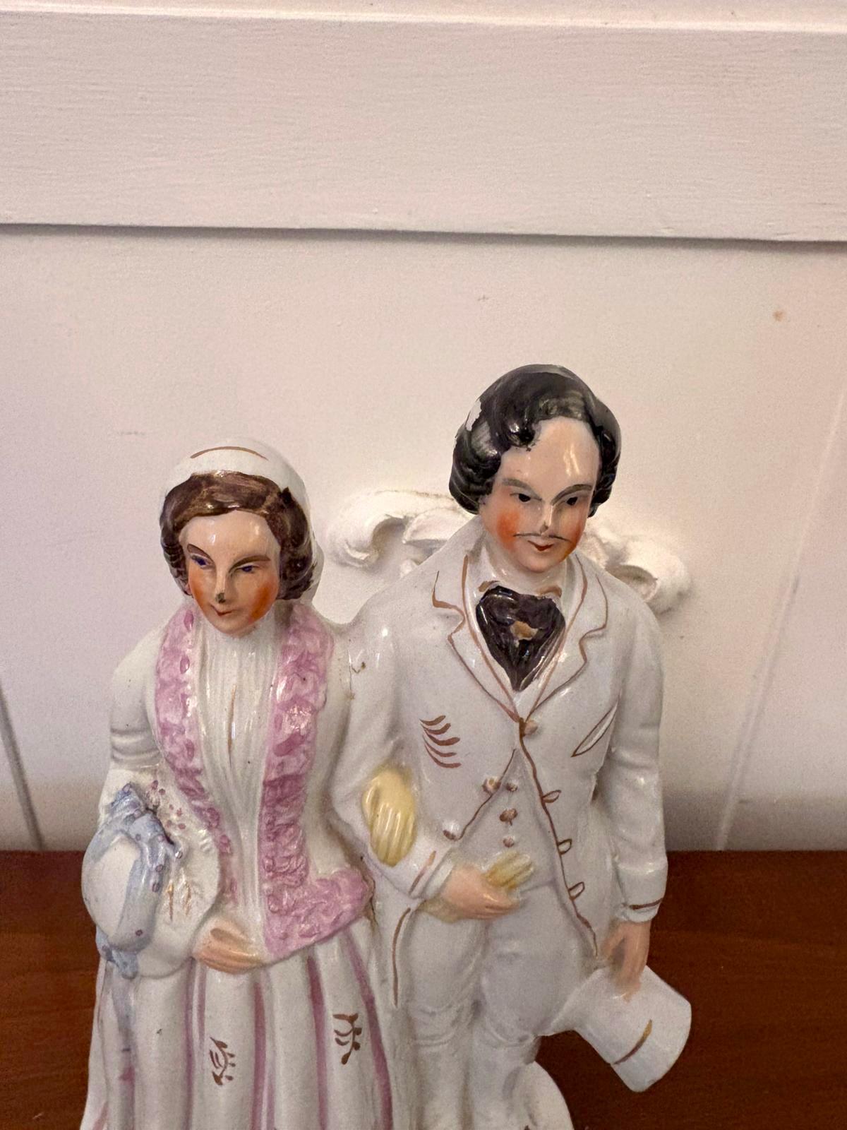 Ceramic Large Antique Victorian Staffordshire Royal Portrait Flatback Figure For Sale