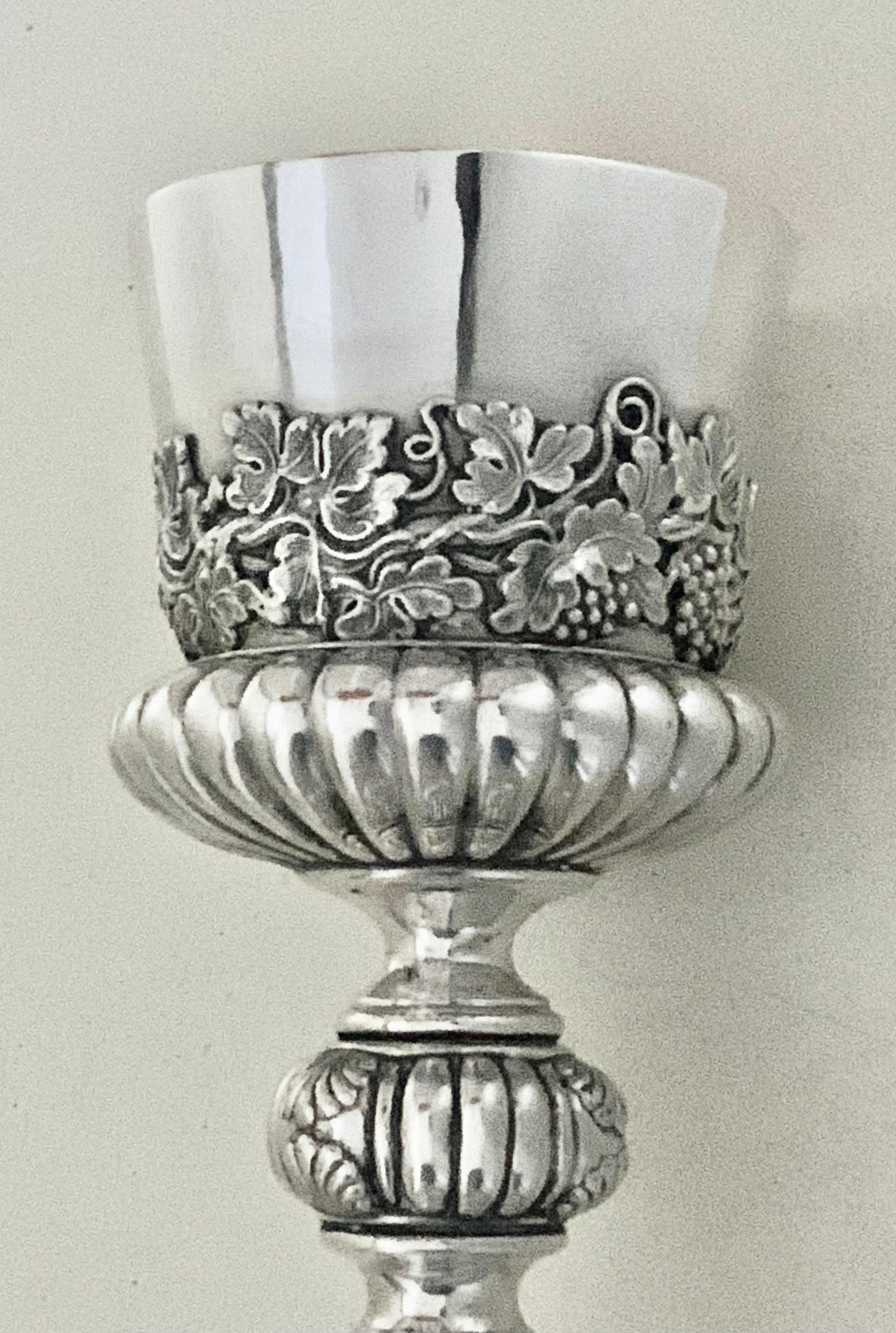 British Large Antique Victorian Sterling Silver Chalice Circa 1872