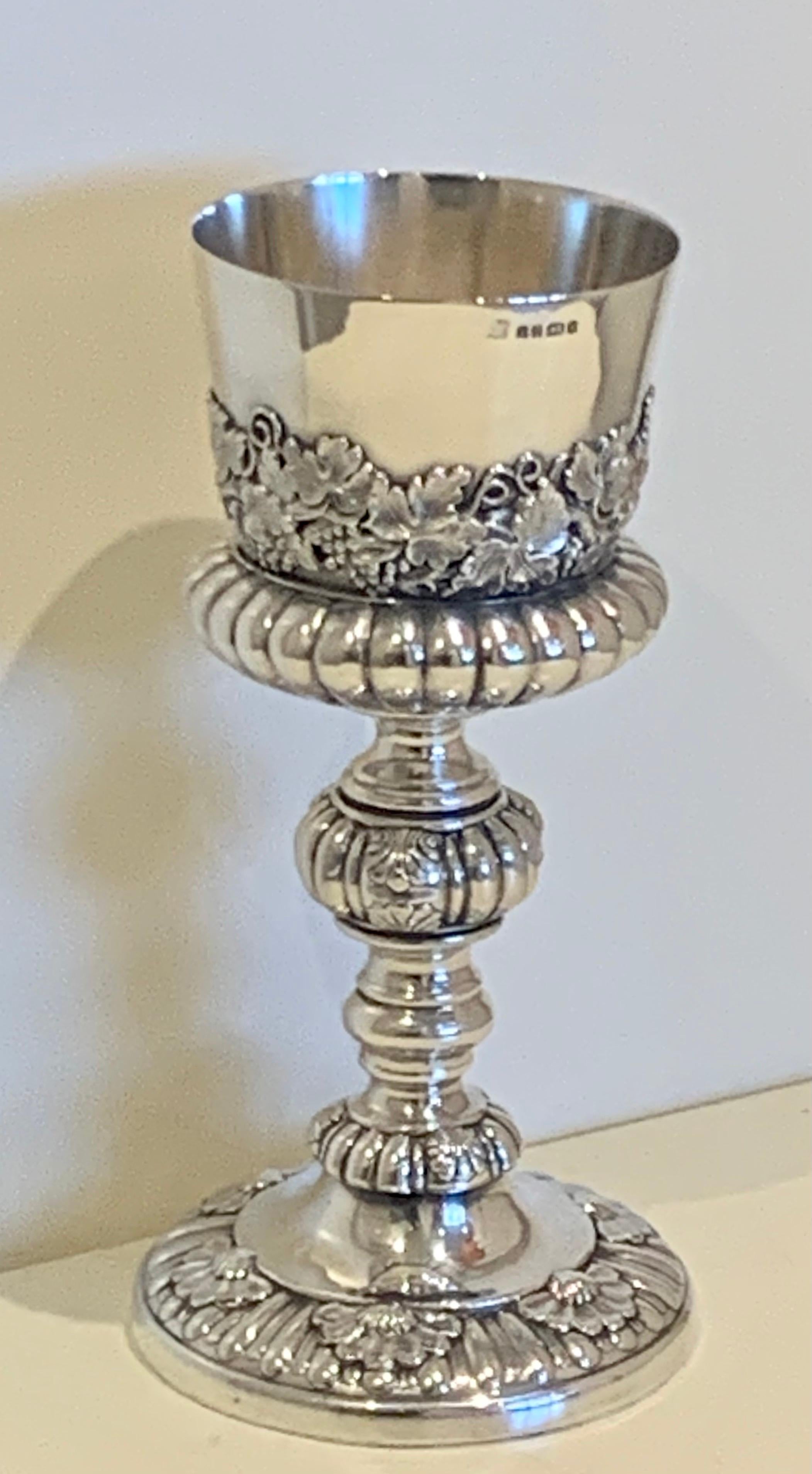 Large Antique Victorian Sterling Silver Chalice Circa 1872 1