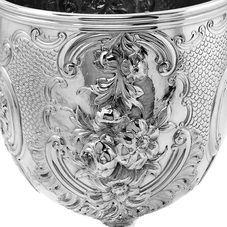 Large Antique Victorian Sterling Silver Cup / Goblet, 1863 2