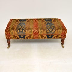 Grand tabouret de pied antique de style victorien Ottoman