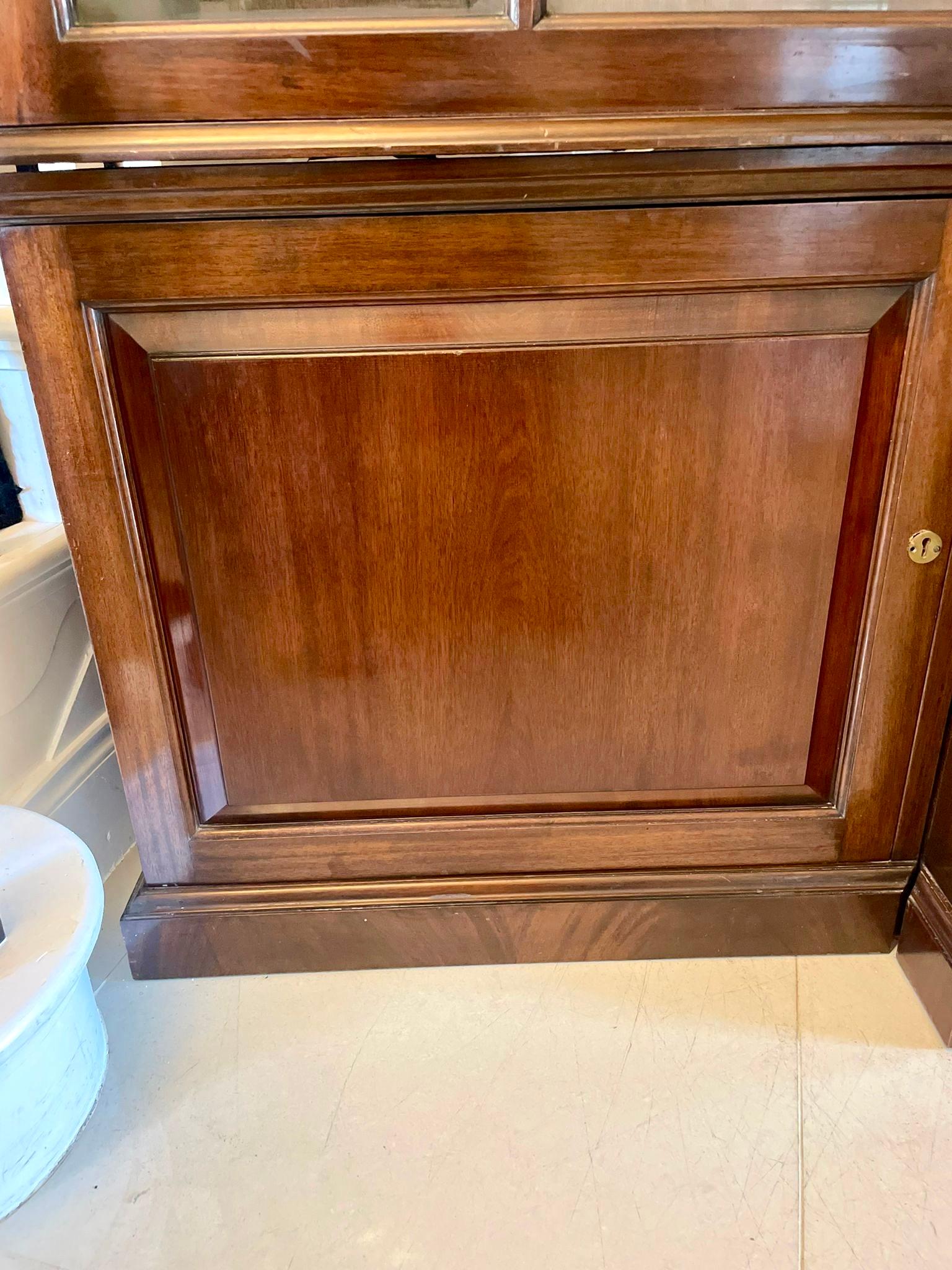 19th Century Large Antique Victorian Superb Quality Mahogany Breakfront Bookcase  For Sale